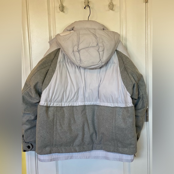 Nike x Sacai Mens down parka puffer jacket white gray Large - Picture 7 of 16